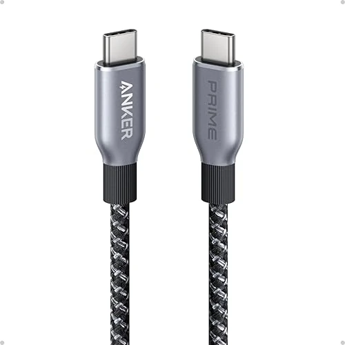 Offerta a tempo: Anker Prime da USB-C a USB-C Cavo 240W, Ricarica Rapida e Resistente, in Nylon Intrecciato con Materiali Riciclati, per iPhone 16/16 Pro/16 Pro Max/16 Plus, MacBook, iPad, Galaxy S24, e altri(0,9m) - 36% da 24.99 € a 15.99 €