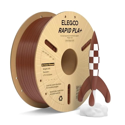 Offerta a tempo: ELEGOO Rapido Filamento PLA+ 1.75mm Marrone 1KG, Alta Velocità 30-600 mm/s, Filamento PLA Plus per Stampante 3D, Precisione Dimensionale +/- 0.02mm, Filamento per La Maggior Parte delle Stampanti 3D - 19% da 21.99 € a 17.76 €