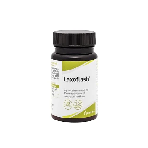 Plameca Laxoflash - Lassativo forte per stitichezza e pancia gonfia - Integratore per transito intestinale - 30 capsule