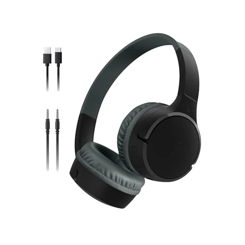 Oferta limitada: Belkin SoundForm Mini Auriculares inalámbricos para niños con micrófono, on Ear, 30 Horas de autonomía y Adhesivos, Cascos supraaurales para enseñanza en línea y Viajar, iPhone, iPad o Galaxy, Negro de 29.99 EUR a 17.99 EUR (ahorro 40%)