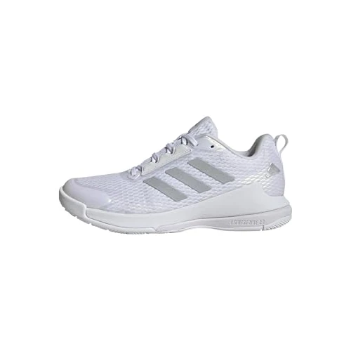 Offerta a tempo: adidas Donna Novaflight 2 Indoor Shoes, Cloud White/Silver Metallic/Cloud White, 48 2/3 EU - 72% da 110.00 € a 31.17 €