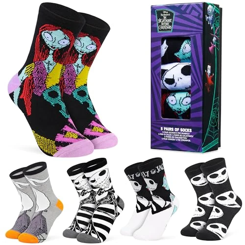 Offerta a tempo: Disney Calzini Donna e Ragazza, EU 35-41, Pacco da 5 o 6 Calze Calde Morbido e Traspirante, Xmas Regali per Lei (Multi Jack, 5 Pcs) - 25% da 23.99 € a 17.99 €