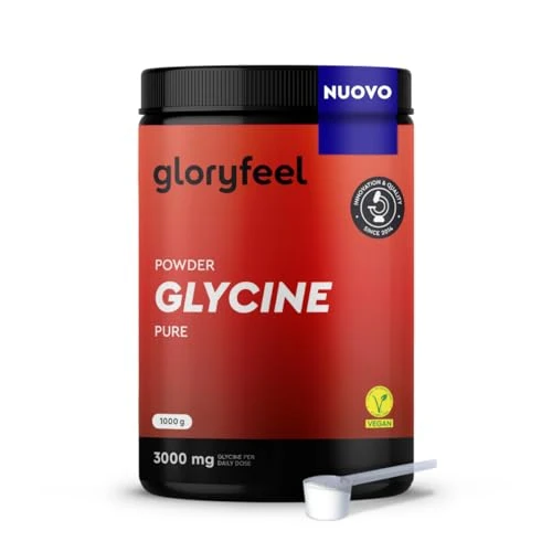 Glicina en polvo 1000g (330 porciones) - Alta Dosis 3000mg de L-glicina al día - Aminoácido puro y dulce por naturaleza - Rápida solubilidad - Probado en laboratorio, vegano y sin aditivos