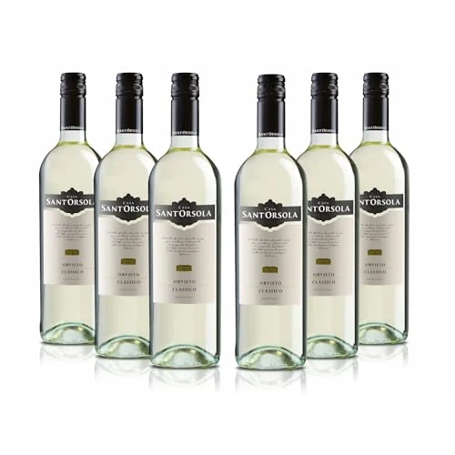 Offerta a tempo: Sant'Orsola - Orvieto D.O.C. Classico, da Uva Trebbiano toscano e Grechetto, Gusto Secco con lieve retrogusto amarognolo fine e delicato, 6x750 ml - 30% da 24.90 € a 17.45 €