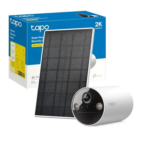 Beperkte aanbieding: Tapo C410 Kit externe WLAN-camera, zonne-energie, 2K, 3MP, batterij 6400 mAh tot 180 dagen na één keer opladen, nachtzicht, alarm met bewegingsdetectie, IP65 van 64.00 EUR naar 64.00 EUR (besparing 0%)