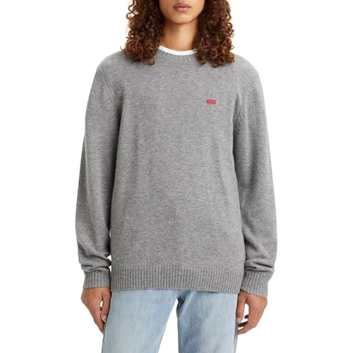 Offerta a tempo: Levi's Felpa da Uomo Originale Housemark, Mid Tone Grey Heathe, XS - 0.00% da 28.61 € a 28.61 €