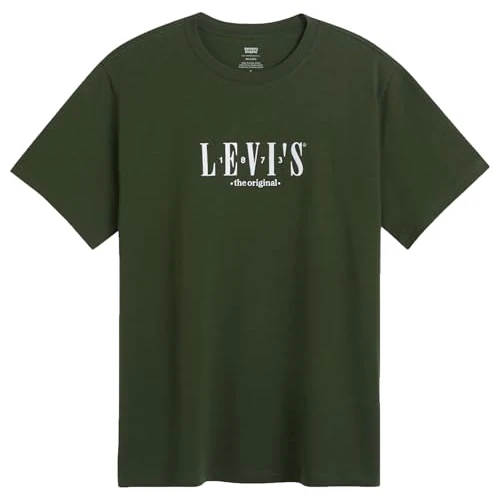 Limited-time offer: Levi's Men's SS Relaxed Fit Tee T-Shirt, Serif Logo Kombu Gre, XS from 11.88 GBP to 11.88 GBP (save 0%)