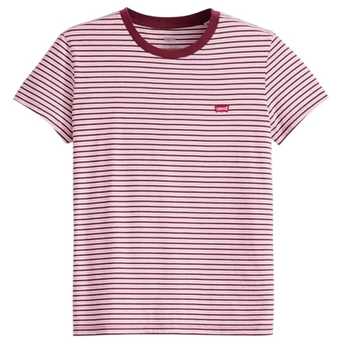 Offerta a tempo: Levi's The Perfect Tee, T-Shirt Donna, Anita Stripe Zinfand, S - 12% da 25.00 € a 21.90 €