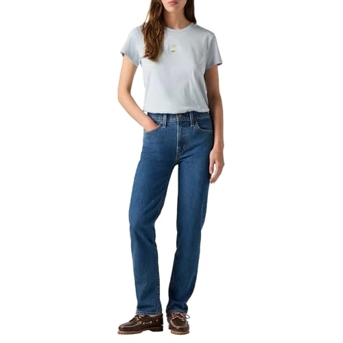 Offerta a tempo: Levi's 724 High Rise Straight, Jeans Donna, Mosey Mid Stone, 32W / 32L - 58% da 110.00 € a 46.70 €