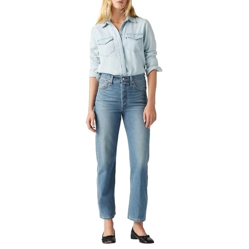 Offerta a tempo: Levi's Ribcage Straight Ankle Jeans, Cool Invite, 26W / 29L Donna - 0% da 100.62 € a 100.62 €