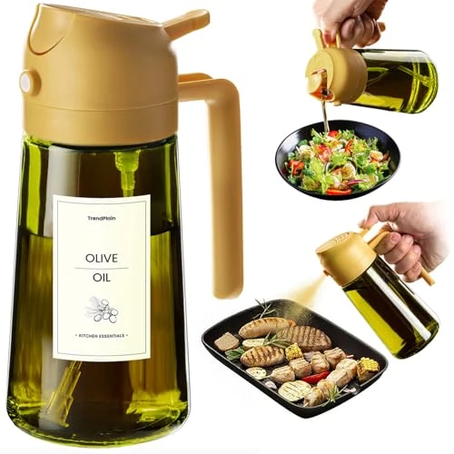 Zeitlich begrenztes Angebot: TrendPlain 16oz Ölsprüher für Speiseöl – 470ml Olivenöl Flasche – 2-in-1 Ölspender und Ölsprüher – Küchen Gadgets für Kochen, Salat und Grill (Gelb - 1) von 10.99 € auf 10.99 € (0.00% Rabatt)