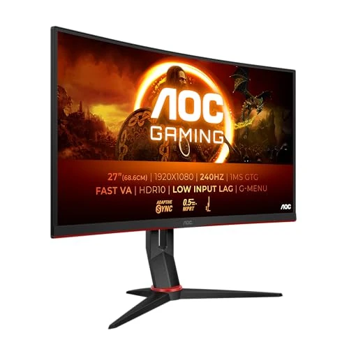 Offerta a tempo: AOC Gaming C27G4ZXE Monitor curvo FHD da 27 pollici, 280 Hz, 1 ms, HDR10, FreeSync Premium 1920x1080, HDMI, DisplayPort nero/grigio, 27 pollice FHD Curvo, Supporto fisso - 21% da 189.00 € a 148.78 €