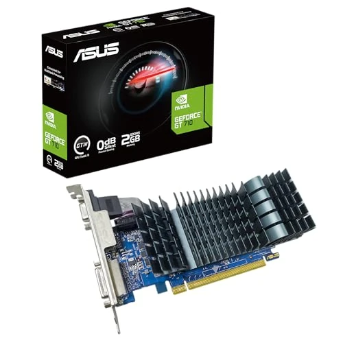 ASUS NVIDIA GeForce GT 710 Scheda Video 2GB GDDR5 EVO, Nero, GT710-SL-2GD5-BRK-EVO