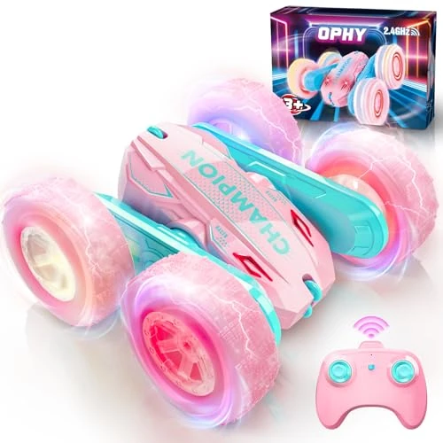Offerta a tempo: Ophy Macchina Telecomandata per Bambini con Luce, 360° Rotazione Auto Radiocomandata, Giochi Esterno Bambini 4 5 6 7 8 9 Anni, Regali Pasqua,Giocattoli Regalo Natale Compleanno Bambina 3+ Anni - 37% da 25.99 € a 16.28 €