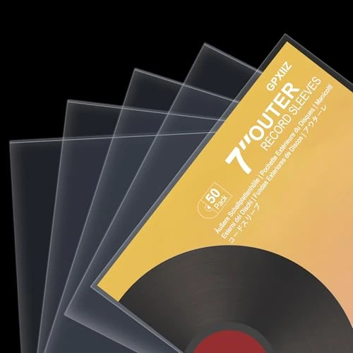 Offerta a tempo: GPXIIZ Buste Vinili 45 Giri 7 Pollici Esterne, 50 x Custodia Vinile - 31% da 15.99 € a 10.99 €