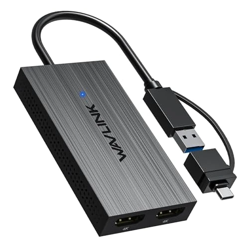 Offerta a tempo: WAVLINK Adattatore da USB 3.1/USB C a Doppio HDMI, DisplayLink Dual 4K@60Hz Monitor Hub, Compatibile MacBook M1/M2/M3/M4, New MacBook Neo, Windows - 17% da 69.89 € a 57.97 €