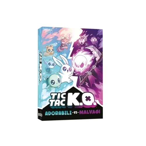 Asmodee: TIC TAC K.O. - Uroczy kontra niegodziwy, gra planszowa, gracze w wieku 2-4, 8 lat, wydanie włoskie