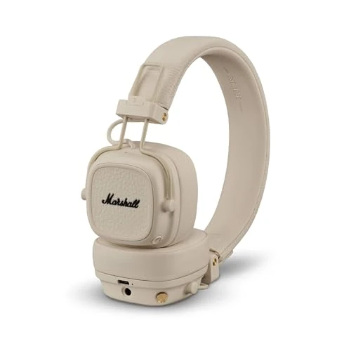 Offerta a tempo: Marshall Major V Cuffie Wireless Bluetooth, 100 ore di riproduzione - Crema - 27% da 149.00 € a 109.00 €