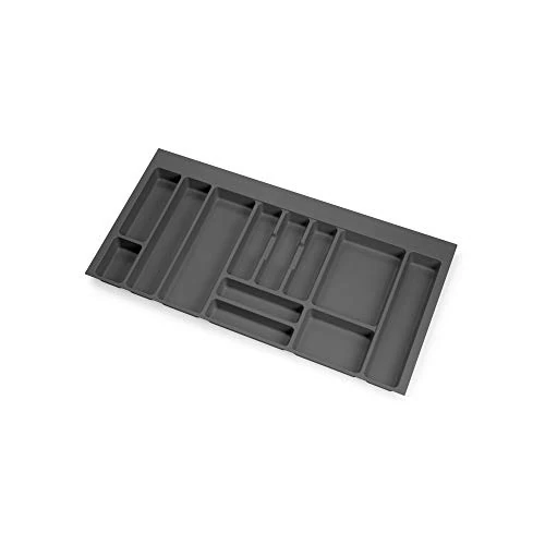 Offre limitée : Emuca - Organisateur de Couverts, organiseur de tiroir de cuisine, range-couverts 936x482mm, 12 compartiments, module 100cm, plastique, gris anthracite de 33.05 € à 33.05 € (0.00% de remise)