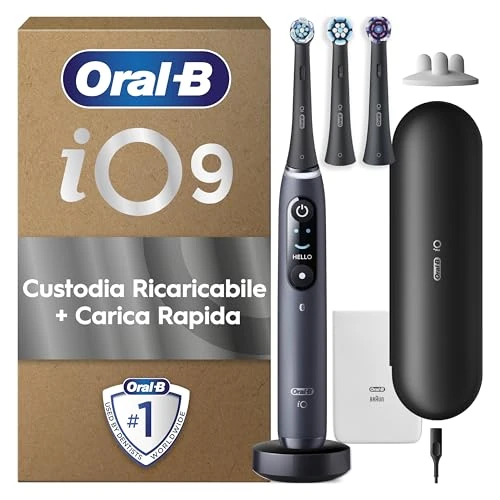 Oferta ograniczona: Oral-B Elektryczna szczoteczka do zębów iO9, czarna, 3 szczotki, 1 etui podróżne ładowarka, 1 kieszeń, 1 uchwyt na szczoteczki z 256.27 EUR na 209.99 EUR (znizka 18%)