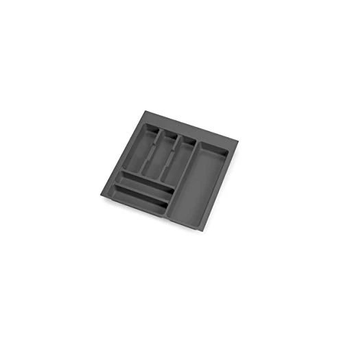 Offre limitée : Emuca - Organisateur de Couverts, organiseur de tiroir de cuisine, range-couverts 436x482mm, 6 compartiments, module 50cm, plastique, gris anthracite de 21.27 € à 21.27 € (0.00% de remise)