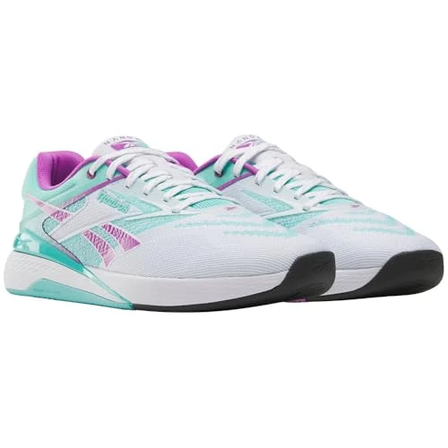 Reebok Zapatillas Unisex Nano X5, FTW White Ai Aqua Purple Rave, 45 EU