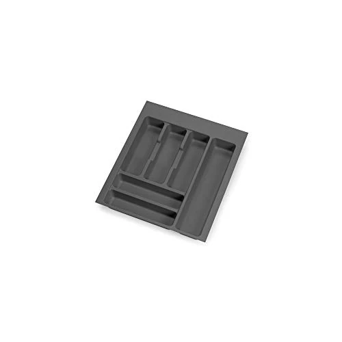 Offerta a tempo: Emuca - Organizzatore di posate, organizzatore cassetto cucina, vaschetta portaposate 386x482mm, 6 scomparti, modulo 45 cm, plastica, Grigio Antracite - 0.00% da 18.50 € a 18.50 €