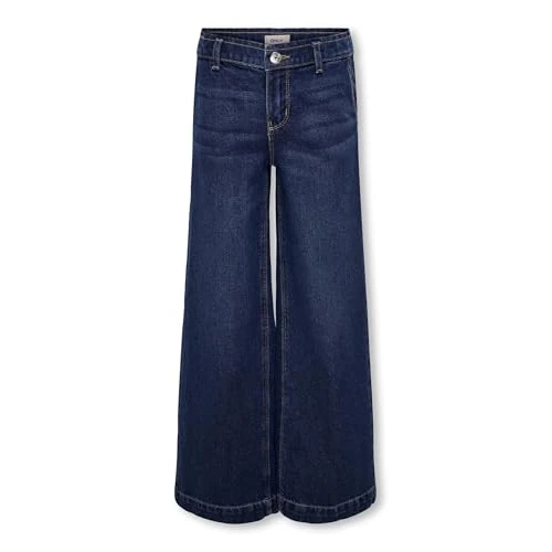 Limited-time offer: Kids ONLY Girls' Kogcomet Wide DNM PIM Noos Trousers, Dark Denim Blue, 158 from 22.00 £ to 14.60 £ (save 33.64%)