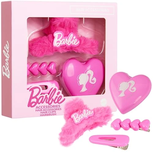 Offerta a tempo: Barbie Set di Accessori per Capelli Bambina, Fermacapelli, Spazzola Pinze per Capelli - Regalo Ragazza - 38% da 11.71 € a 7.22 €