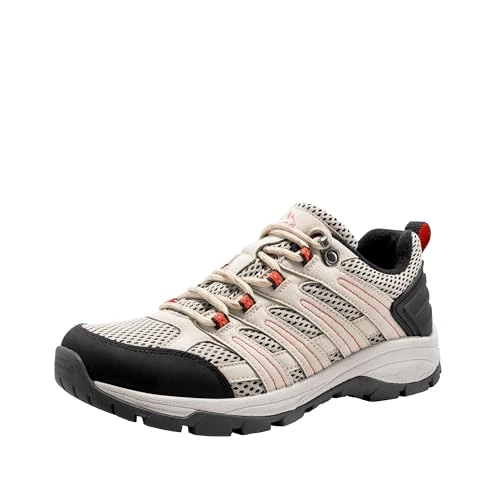 NORTIV 8 Damen Wanderschuhe rutschfest Outdoorschuhe Trekkingschuhe Atmungsaktiv Hiking Wanderhalbschuhe Wander Schuhe,Size 38,Sand-Pu,SNHS222W