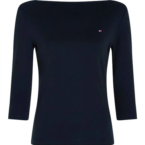 Tommy Hilfiger T-Shirt Manches Longues Femme New Cody Slim Col Bateau, Bleu (Nos Desert Sky), M