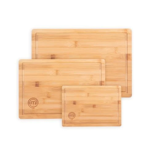 MasterChef Taglieri Legno, Set Tagliere Cucina in Bamboo, Grande, Medio y Piccolo, Antibatterico, Accessori Cucina alta Qualita Perfetto per Pane, Salami, Aperitivo e Impastare