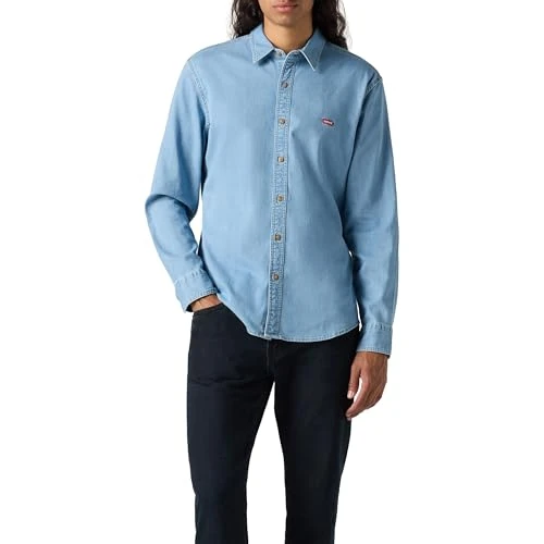 Offerta a tempo: Levi's LS Battery HM Shirt Slim Maglietta, Osborne Light Wash, M Uomo - 55% da 60.00 € a 26.99 €
