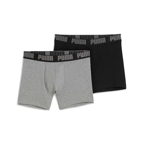 Offerta a tempo: PUMA Everyday Basic Boxer 2p, Biancheria Intima Uomo, Grey Melange/Black - New, L - 31% da 19.99 € a 13.80 €