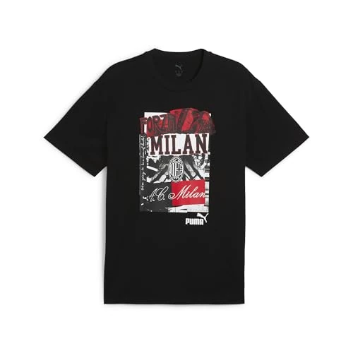 A.C. Milan T-shirt ftblNRGY +, voetbalshirt, officieel product, zwart, volwassenen, M, Zwart, M