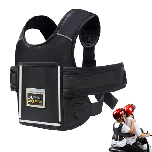 Offerta a tempo: Funmo Cintura di Sicurezza per Moto per Bambini, Cintura per Moto per Bambini, Cintura di Sicurezza per Moto per Bambini Regolabile, con Strisce Riflettenti, Adatta per Bambini tra i 2 e i 12 Anni - 0.00% da 16.99 € a 16.99 €