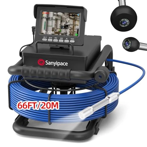 Offerta a tempo: Sanyipace Telecamera di Ispezione 20m con DVR, Telecamera per Ispezione Tubi Fognature con Registratore Audio, Batteria da 5600 mAh, 8 Luci Led Regolabili, Scheda da 32GB inclusa - 0.00% da 399.99 € a 399.99 €