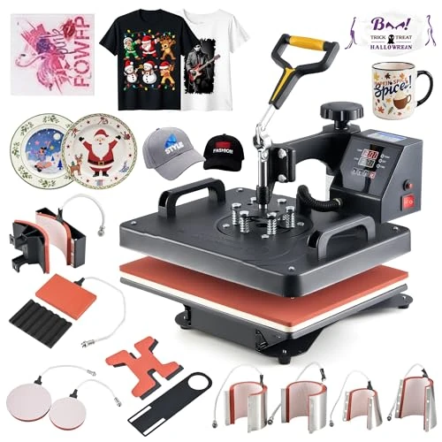 Offerta a tempo: CREWORKS 11 in 1 Pressa a Caldo 30 x 38 cm Pressa Caldo per Magliette Termopressa Macchina per Sublimazione Trasferimento Pressa di Calore per Magliette Tazze Cappelli Tappi Scarpe Penne e Baseball - 0.00% da 319.99 € a 319.99 €