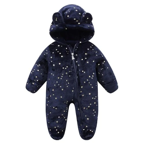 Oferta ograniczona: WYTbaby Dziecięcy kombinezon zimowy, polarowy kombinezon śniegowy, ciepły kombinezon z kapturem, na jesień i zimę, dla chłopców i dziewczynek, 0-12 miesięcy z 93.22 EUR na 93.22 EUR (znizka 0%)