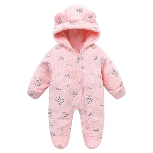 Tijdelijke aanbieding: WYTbaby Baby sneeuwpak fleece met capuchon baby overall winter herfst warm romper voor jongens meisjes 0-12 maanden van 26.79 EUR naar 26.79 EUR (korting 0%)