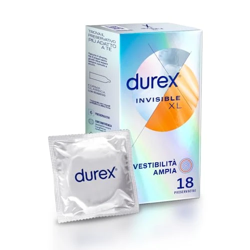 Offerta a tempo: Durex Invisible XL, Preservativi Ultra Sottili e Extra-Large — 35% da 19,90 € a 12,99 €