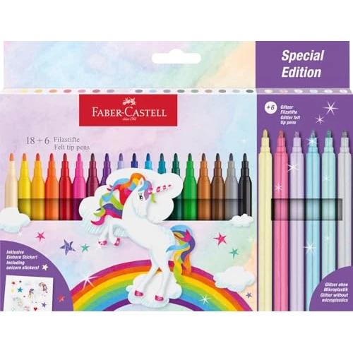 Offre limitée : Faber-Castell - Set de feutres Licorne, 24 couleurs de 9.74 € à 9.74 € (0.00% de remise)