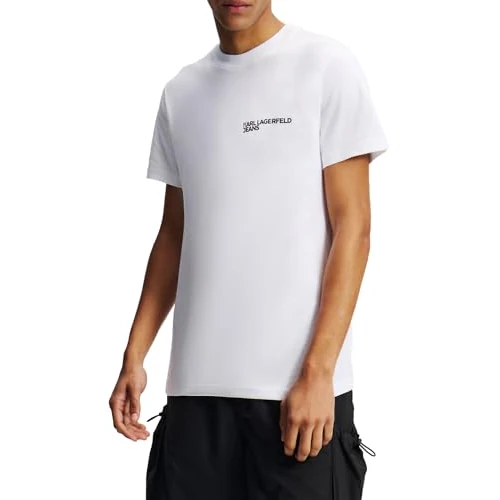 Limited-time offer: KARL LAGERFELD JEANS Men Slim Short Sleeve T-Shirt White L from 36.99 £ to 36.99 £ (save 0.00%)