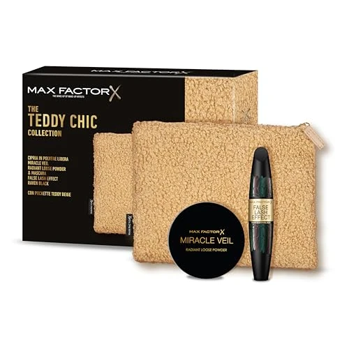 Offerta a tempo: Max Factor, Cofanetto Regalo Donna Teddy Chic, Pochette in morbido tessuto teddy con Mascara False Lash Effect Raven Black + Cipria Miracle Veil - 27% da 17.26 € a 12.65 €