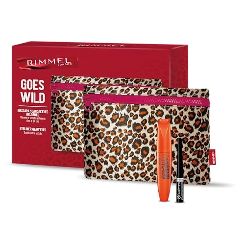 Offerta a tempo: Rimmel London, Cofanetto Regalo Donna Rimmel Goes Wild, Pochette Leopardata con Mascara Scandal’Eyes Reloaded Clean + Eyeliner Glam’Eyes - 26% da 16.92 € a 12.55 €