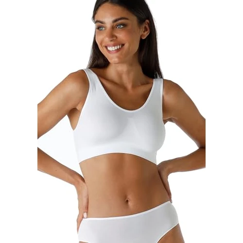 LOVABLE Women's Brassière Sportiva Senza Cuciture Active Comfort Bra, White, M