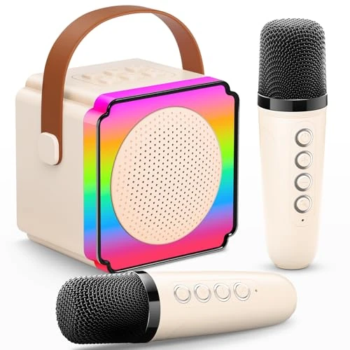 Offerta a tempo: Gontence Karaoke per Bambini, Giocattolo Regalo Bambina 3-12 Anni, Karaoke con Microfono Bluetooth, Carta regalo, Luci LED, Effetti di Cambio Voce, Microfono Karaoke Regalo Giochi Bambina 3-15 Anni - 34% da 23.97 € a 15.74 €