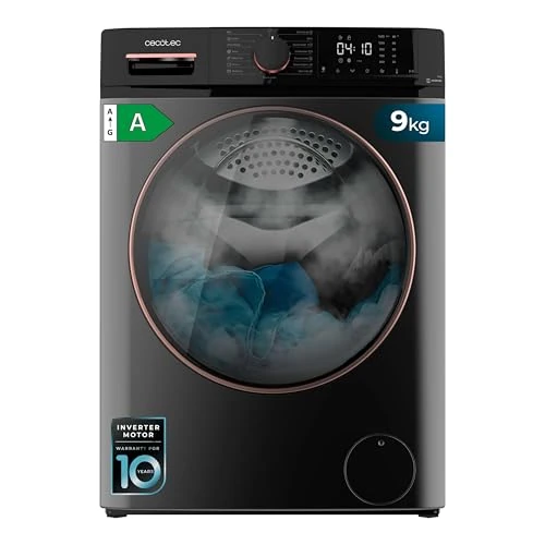 Oferta limitada: Cecotec Lavadora de Carga Frontal 9 Kg Bolero Dresscode 9610 Inverter Steel A, 2000W, 1400 RPM, Bajo Consumo, Función Vapor, Motor Inverter Plus, 15 Programas, Optimiza Nivel de Agua y Lavado de 389.00 € a 318.68 € (ahorro 18.08%)