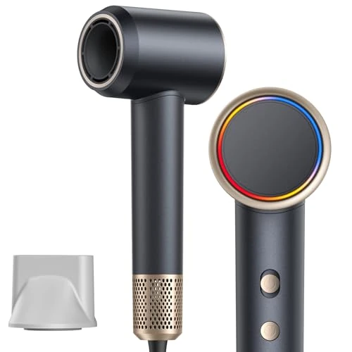 Offerta a tempo: Aidisy Asciugacapelli Ionico Professionale, Phon Capelli Potente con 200 Milioni Ioni Negativi, Phon da Viaggio Motore da 110.000 Giri/min, Asciugatura Rapida 2 Temperature 3 Velocità - 35% da 49.99 € a 32.28 €