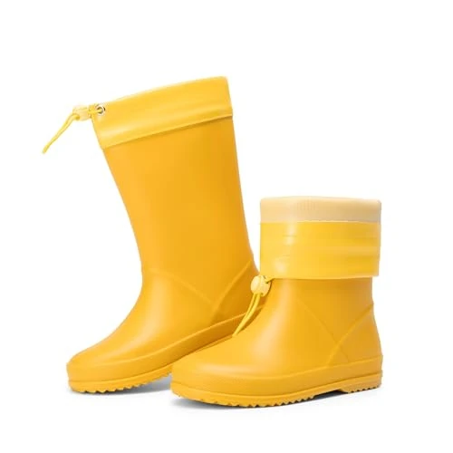 Offerta a tempo: DREAM PAIRS Stivali Pioggia Bambini,Giallo,32 - 19% da 29.99 € a 24.22 €